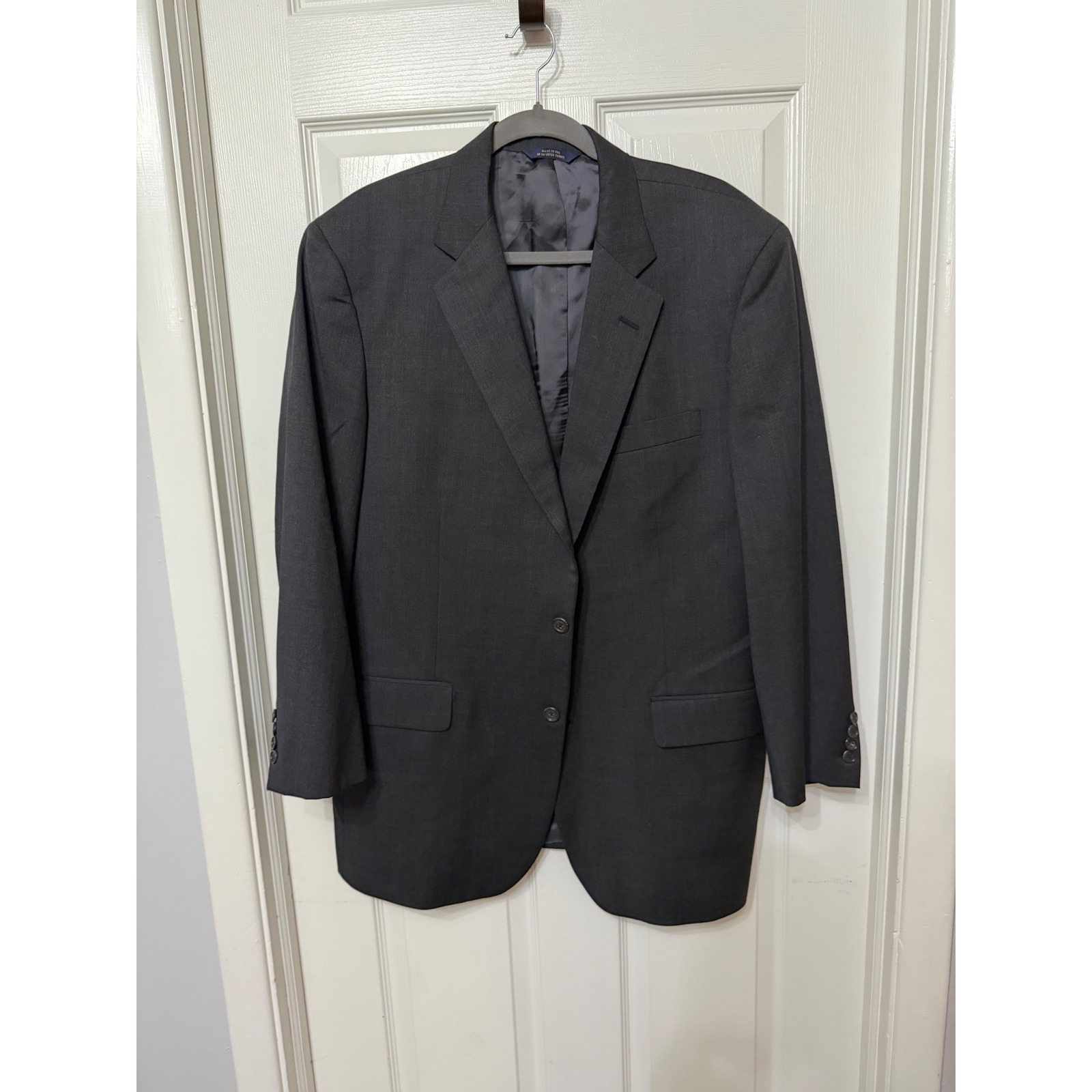 Brooks Brothers 1818 Madison Blazer Mens 44l Charcoal Gray 100% Wool Sport Coat